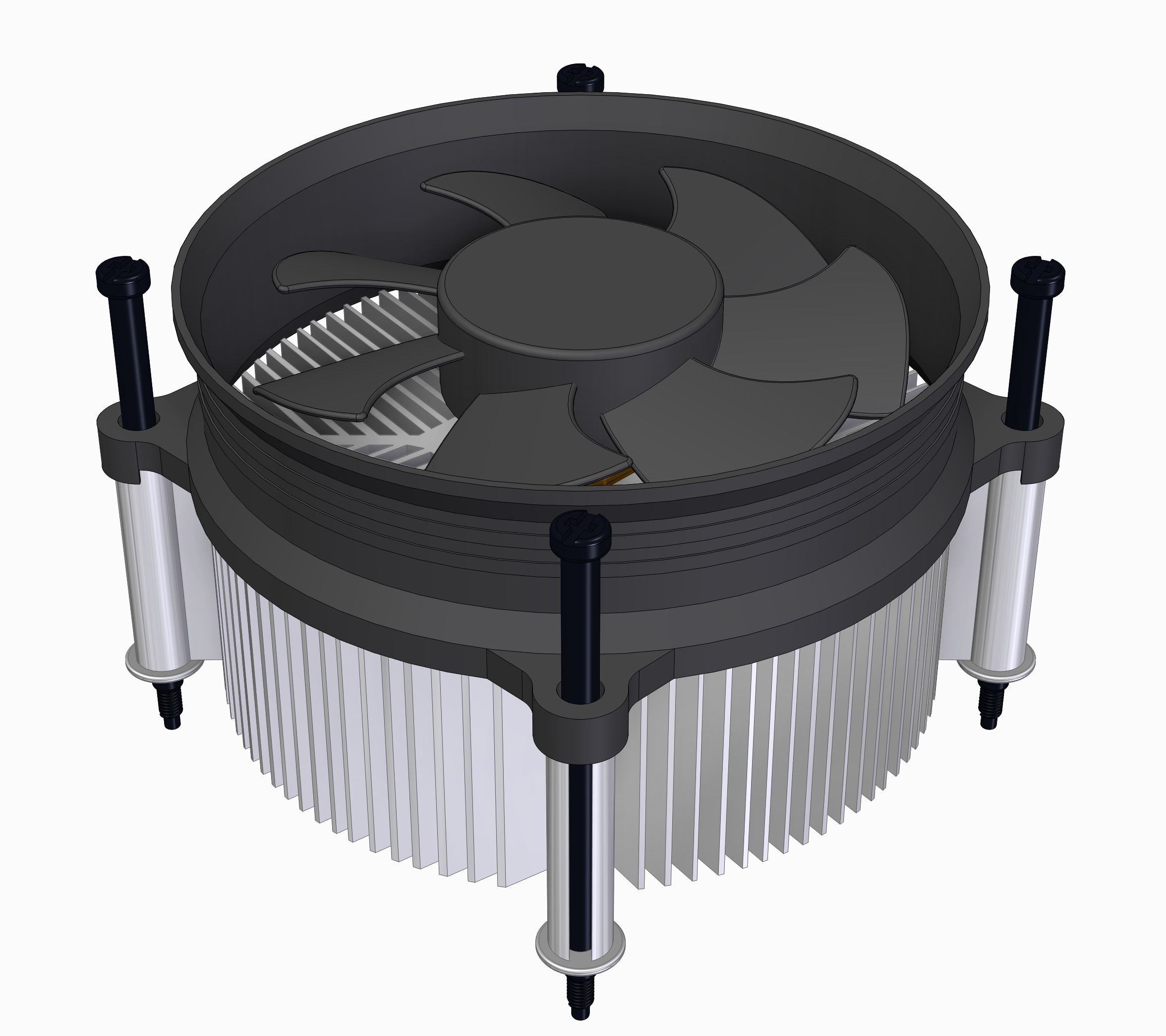 50C电脑CPU风扇模型3D图纸 STP格式